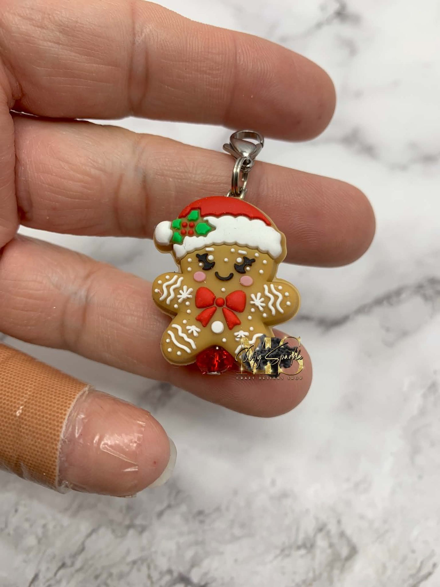 Christmas Gingerbread Badge Reel Charm