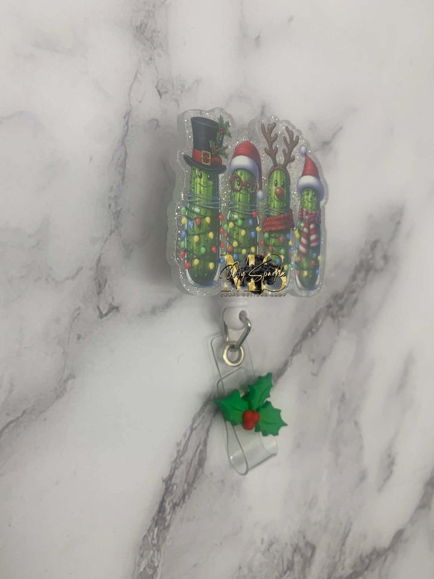 Christmas Funny Pickle Badge Reel