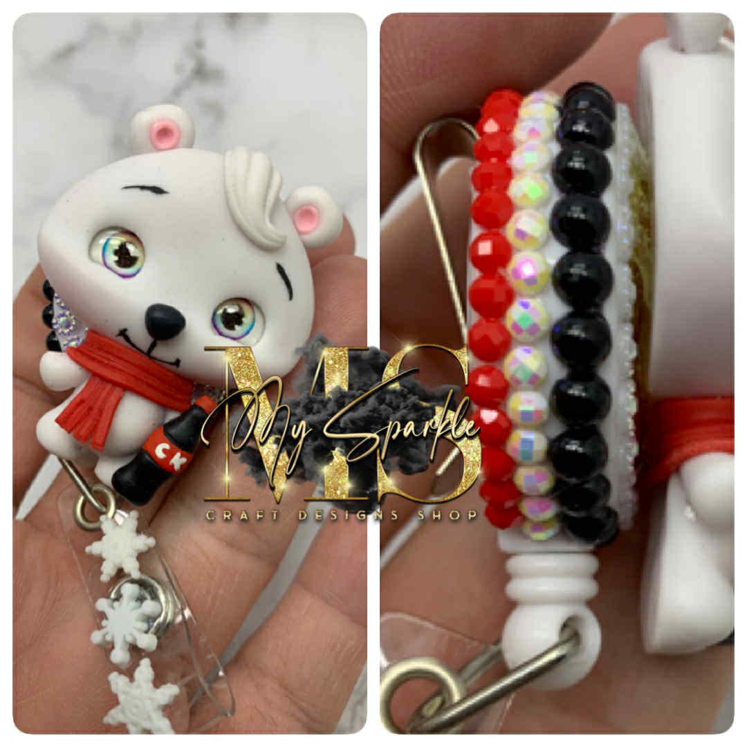 Polar Bear Clay Badge Reel