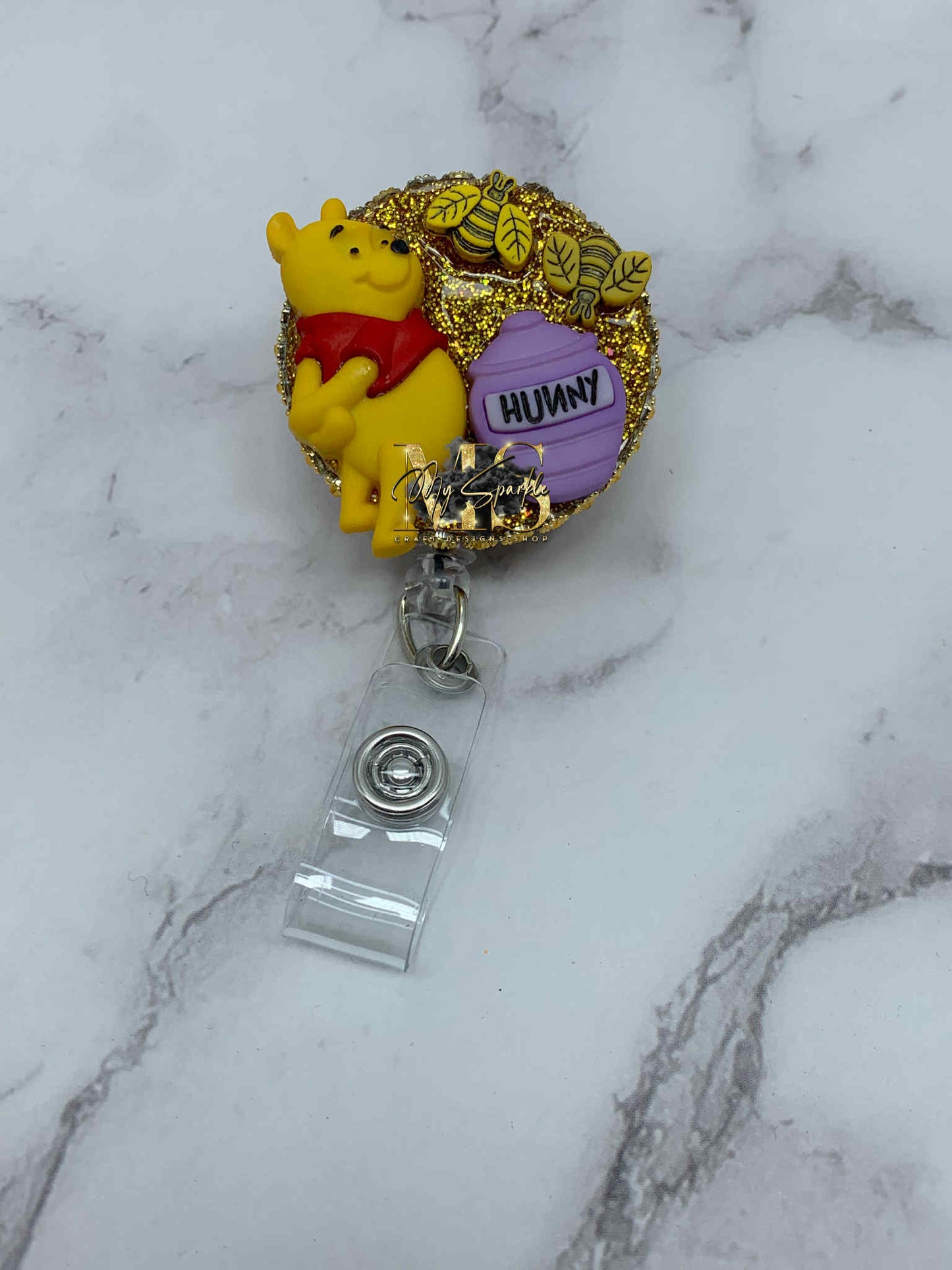Winnie Bear Badge Reel