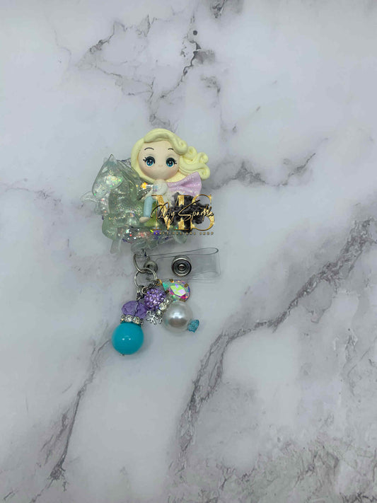 Ice Princess Clay Badge Reel