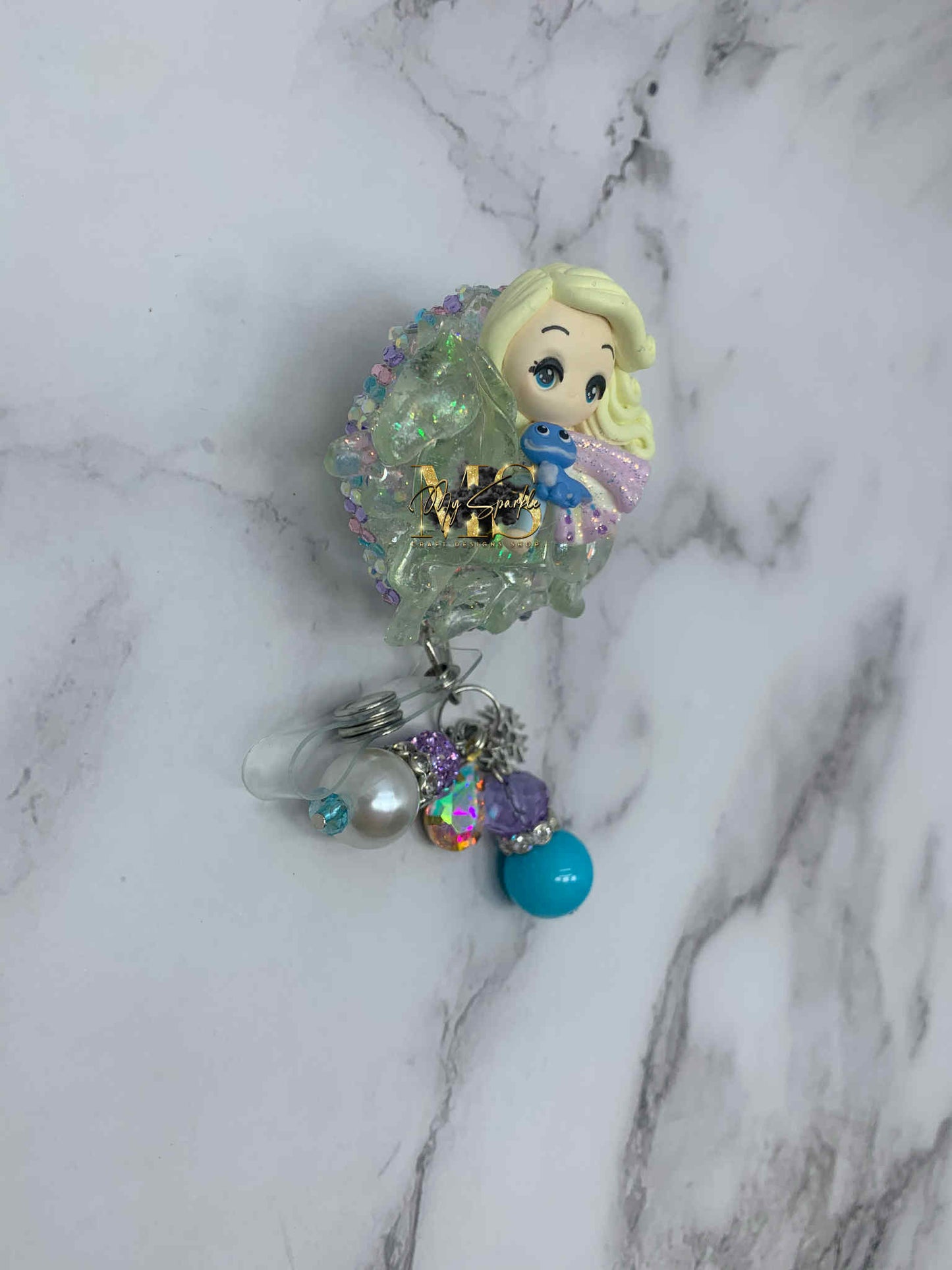 Ice Princess Clay Badge Reel
