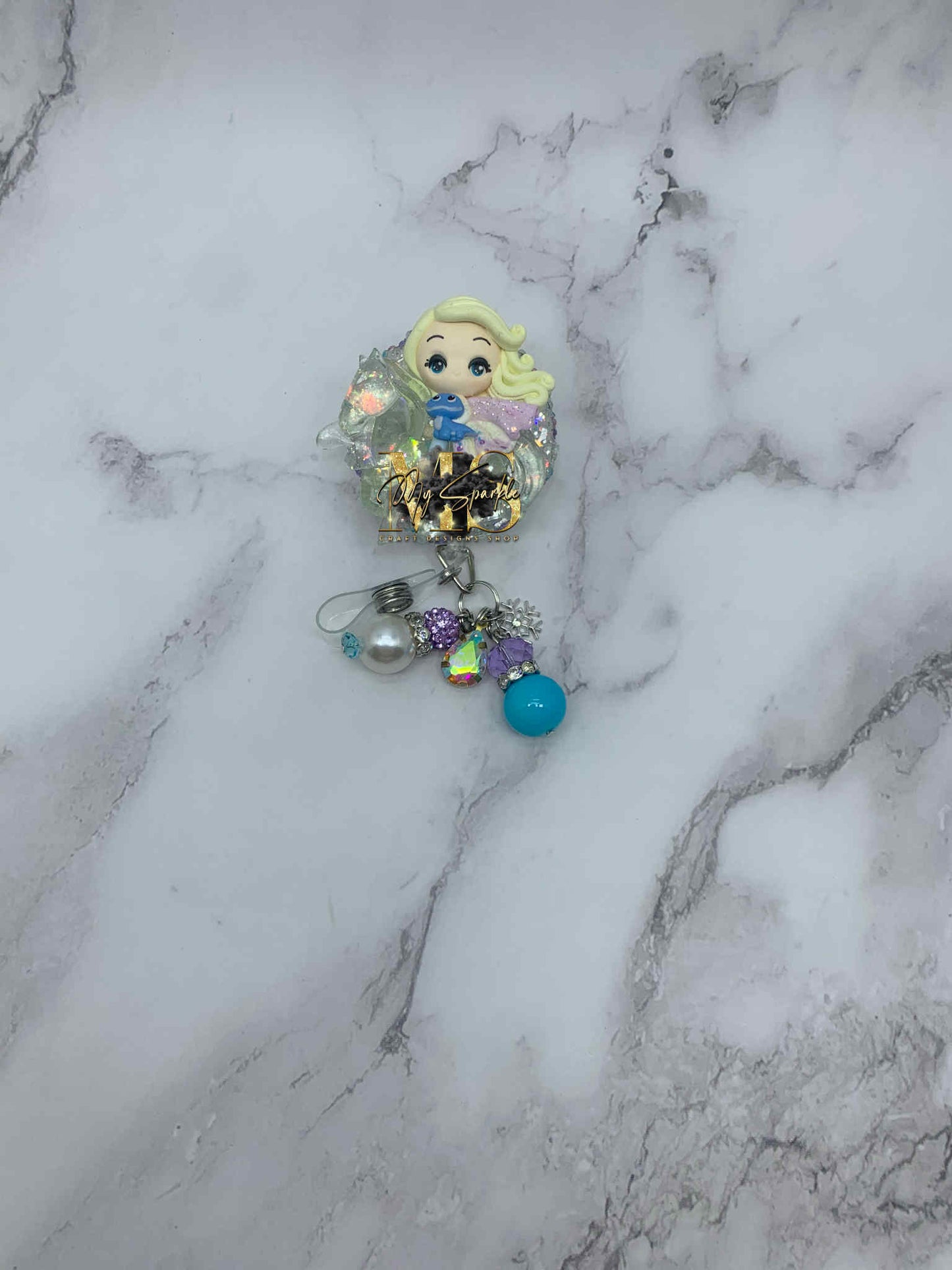 Ice Princess Clay Badge Reel