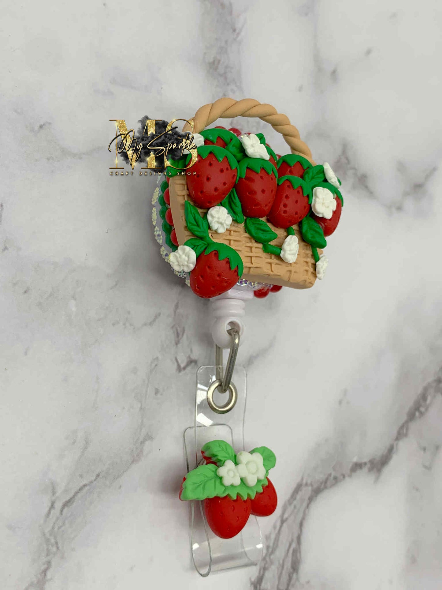 Strawberry Clay Badge Reel