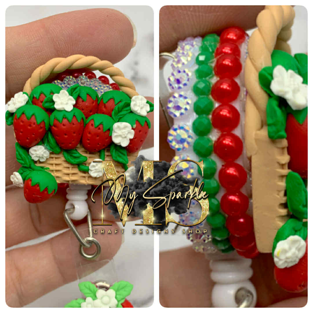Strawberry Clay Badge Reel