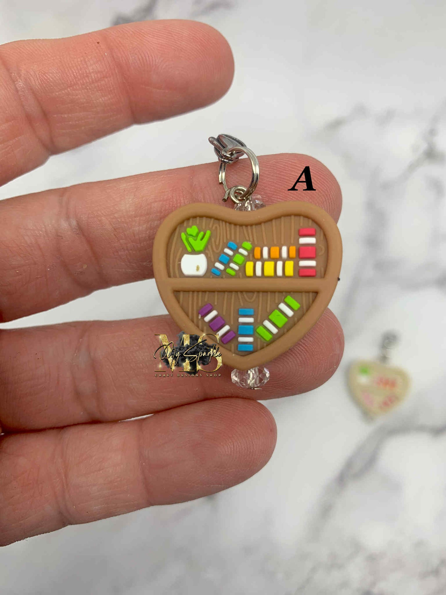 Love Bookshelf Badge Reel Charm