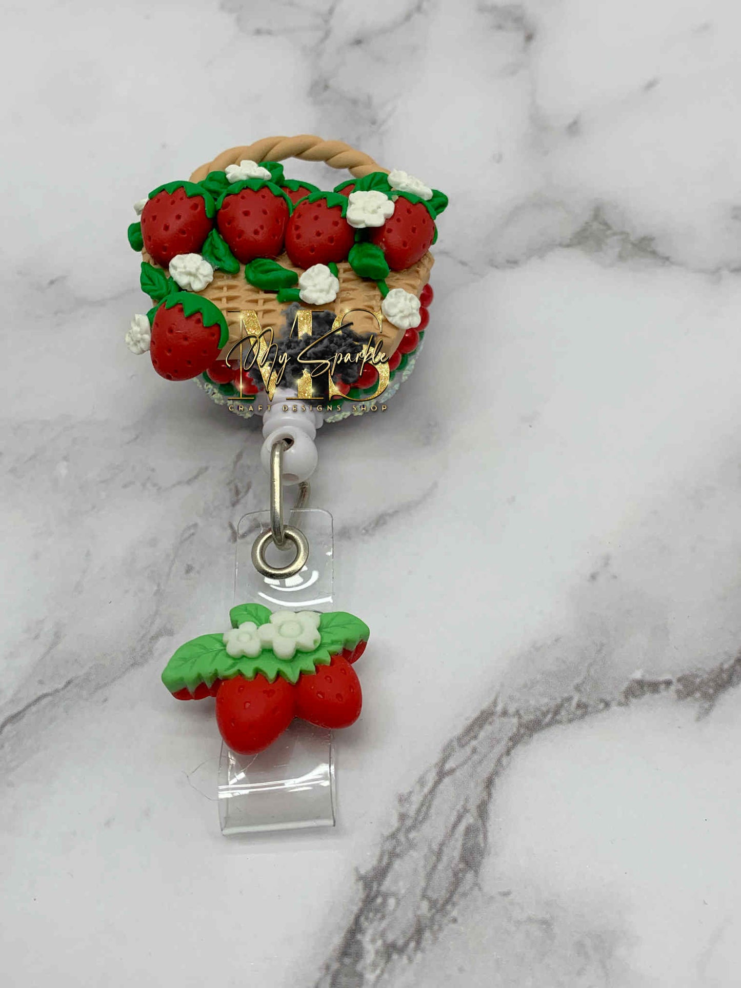 Strawberry Clay Badge Reel