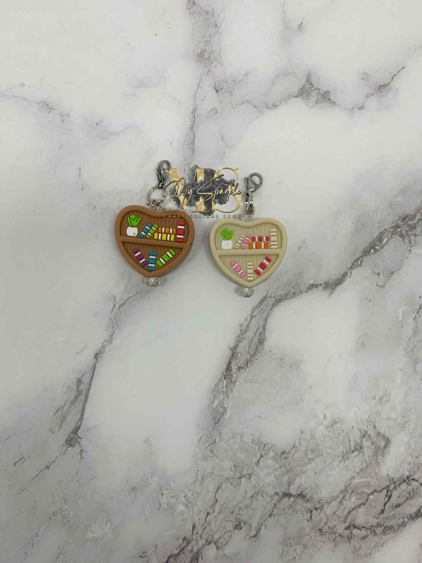 Love Bookshelf Badge Reel Charm
