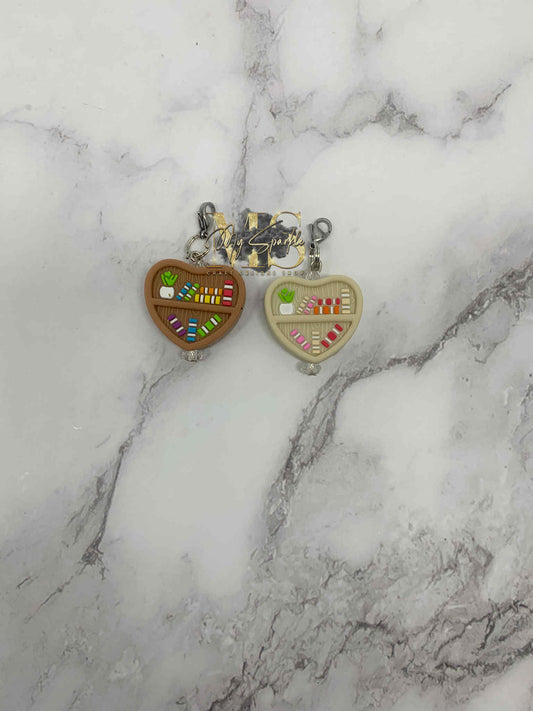 Love Bookshelf Badge Reel Charm