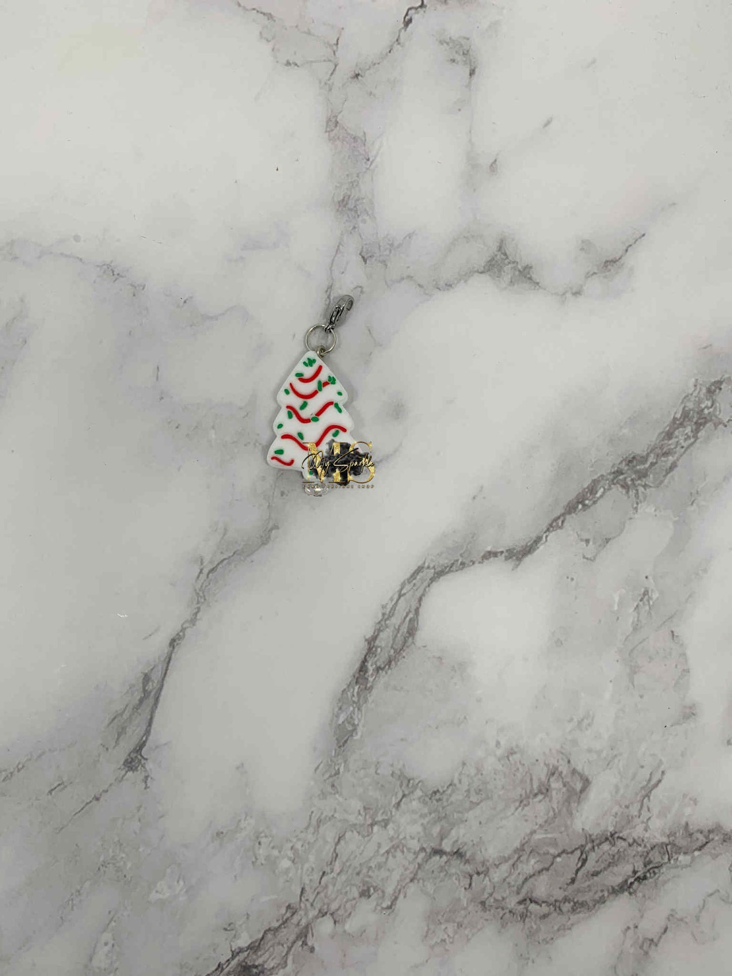 Christmas Tree Cake Badge Reel Charm