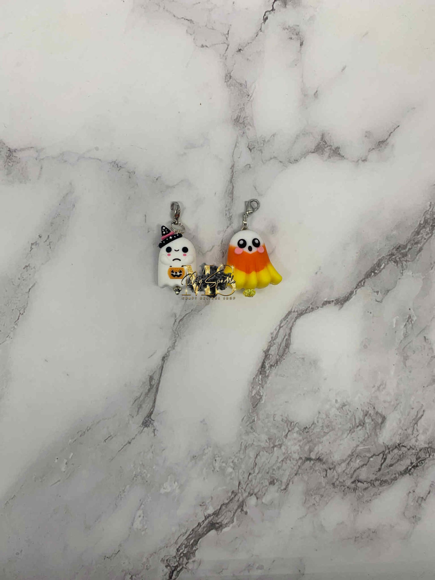 Halloween Ghost Badge Reel Charm