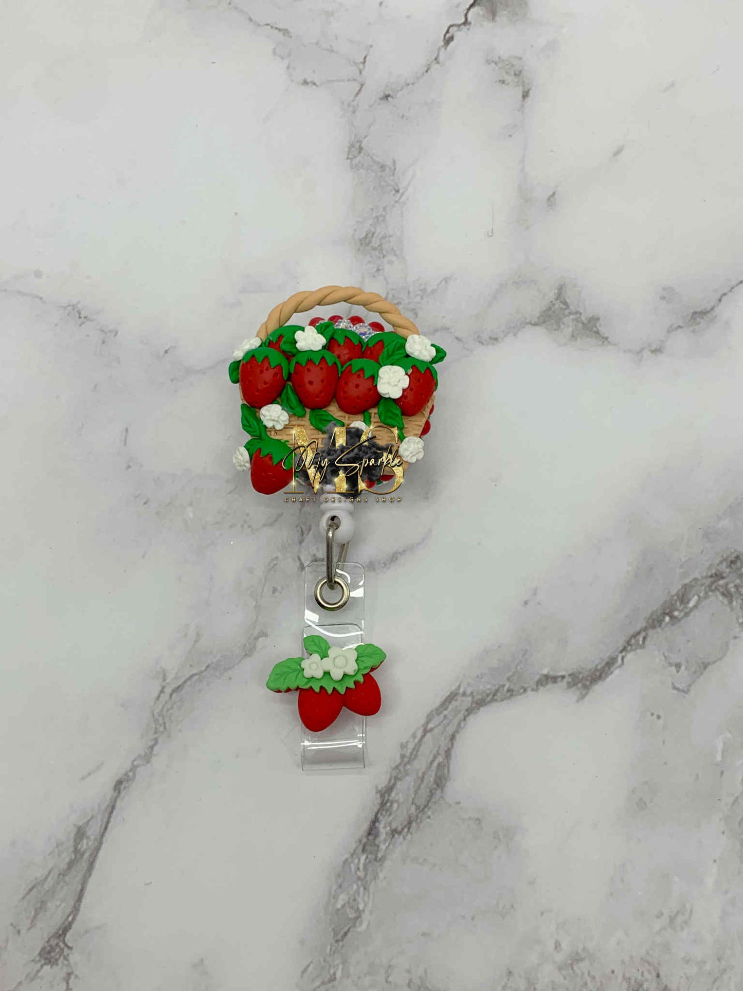 Strawberry Clay Badge Reel