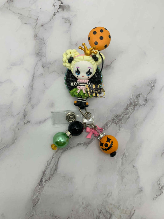 Cute Clown Girl Badge Reel