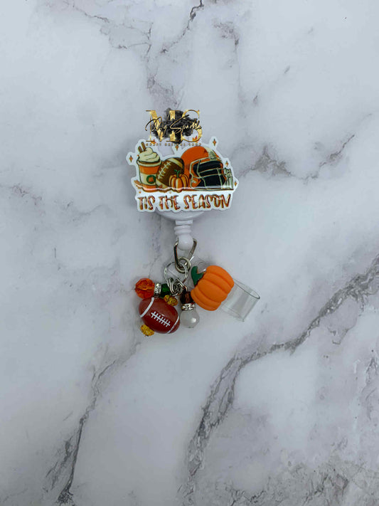 Tis the Season Pumpkin Football Badge Reel