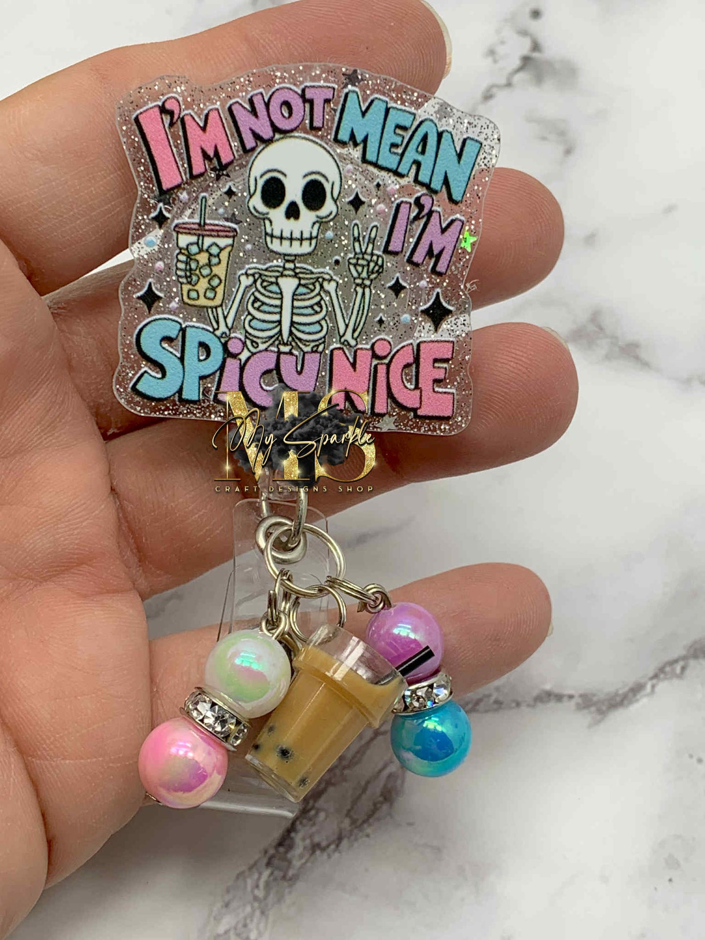 I'm Not Mean, I'm Spicy Nice Badge Reel