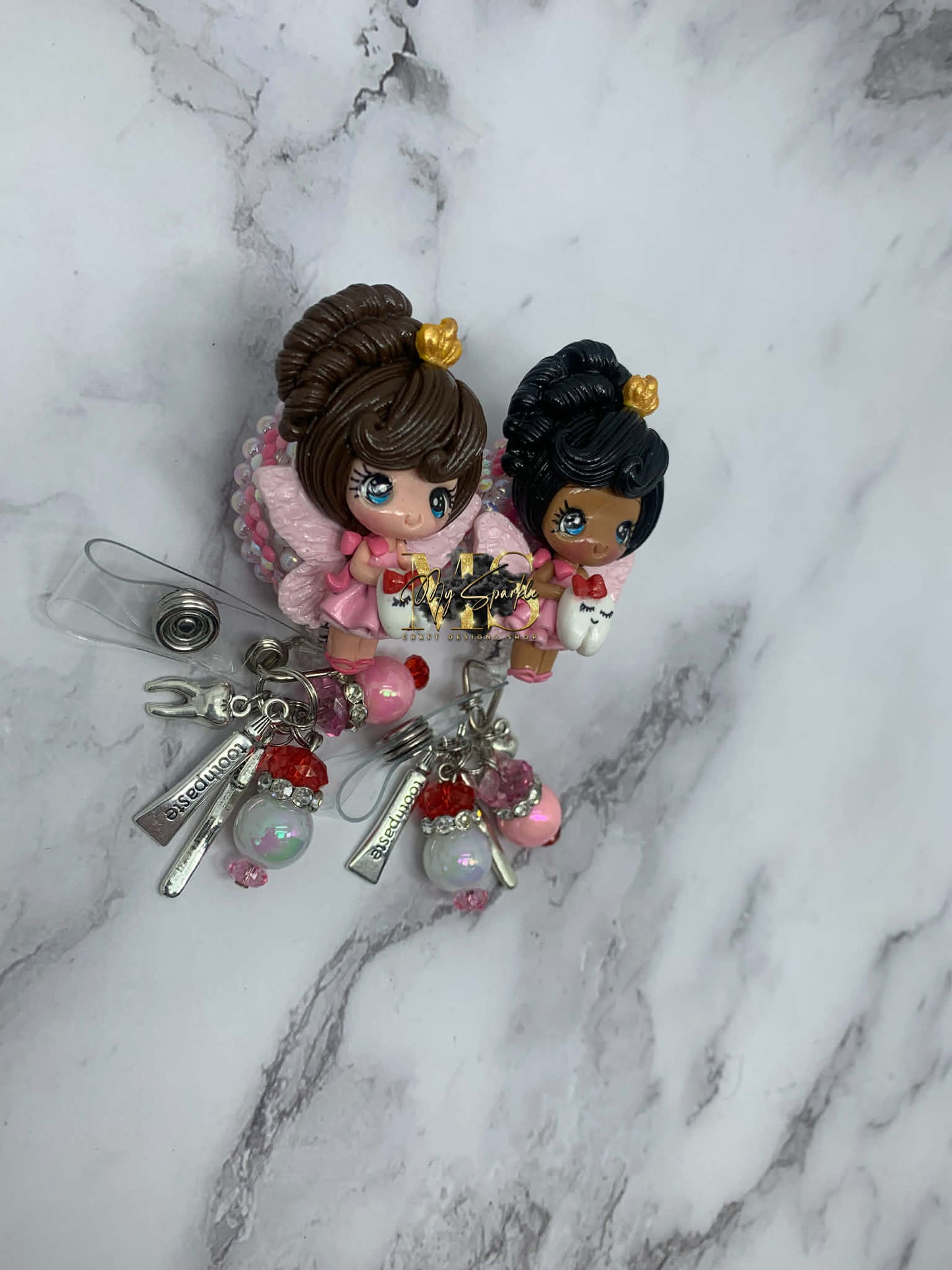 Tooth Fairy Clay Badge Reel