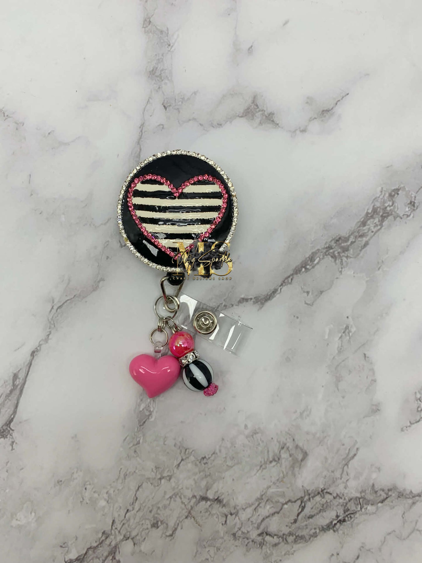 Valentine Heart Stripe Badge Reel