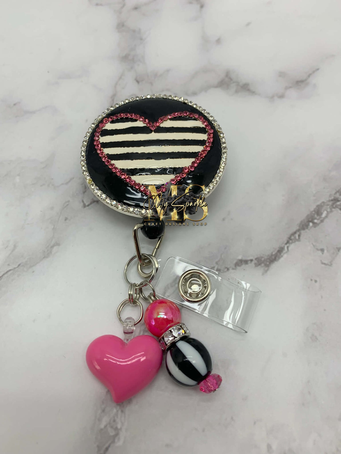 Valentine Heart Stripe Badge Reel