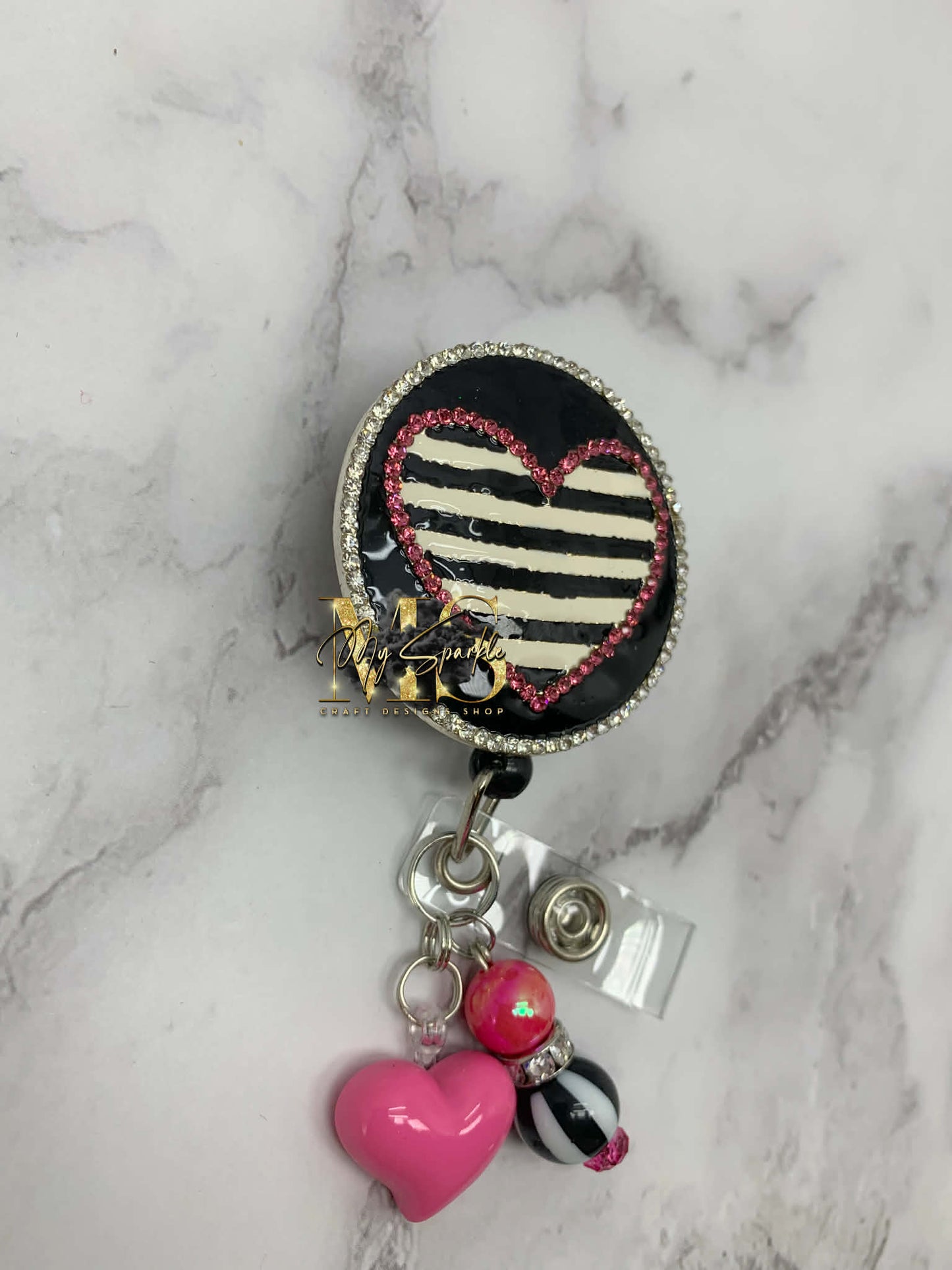 Valentine Heart Stripe Badge Reel