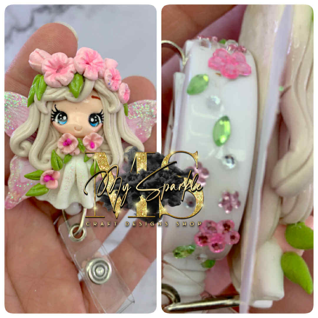 Fairy Girl Clay Badge Reel