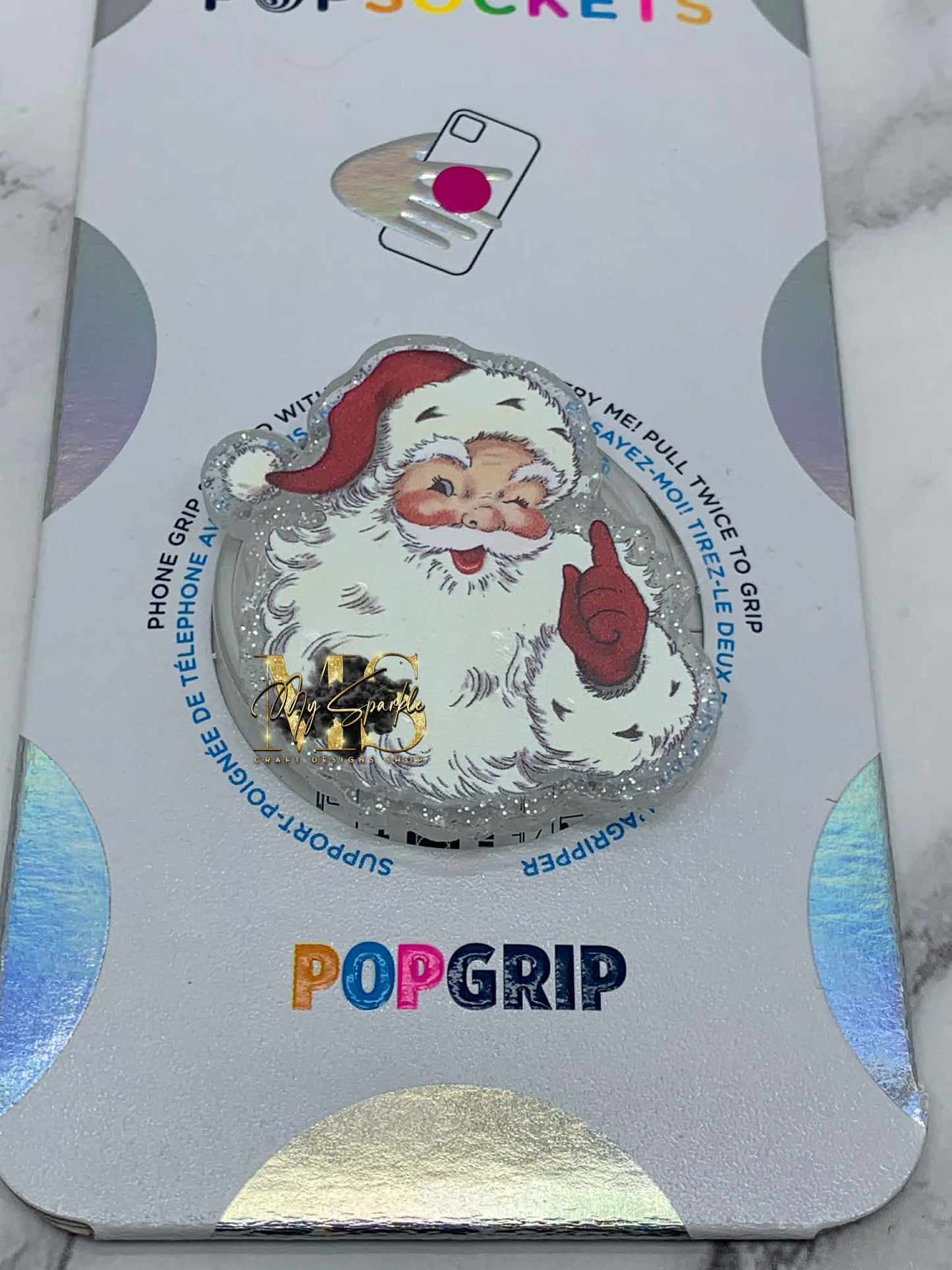 Retro Santa, Vintage Santa Red Pop Grip