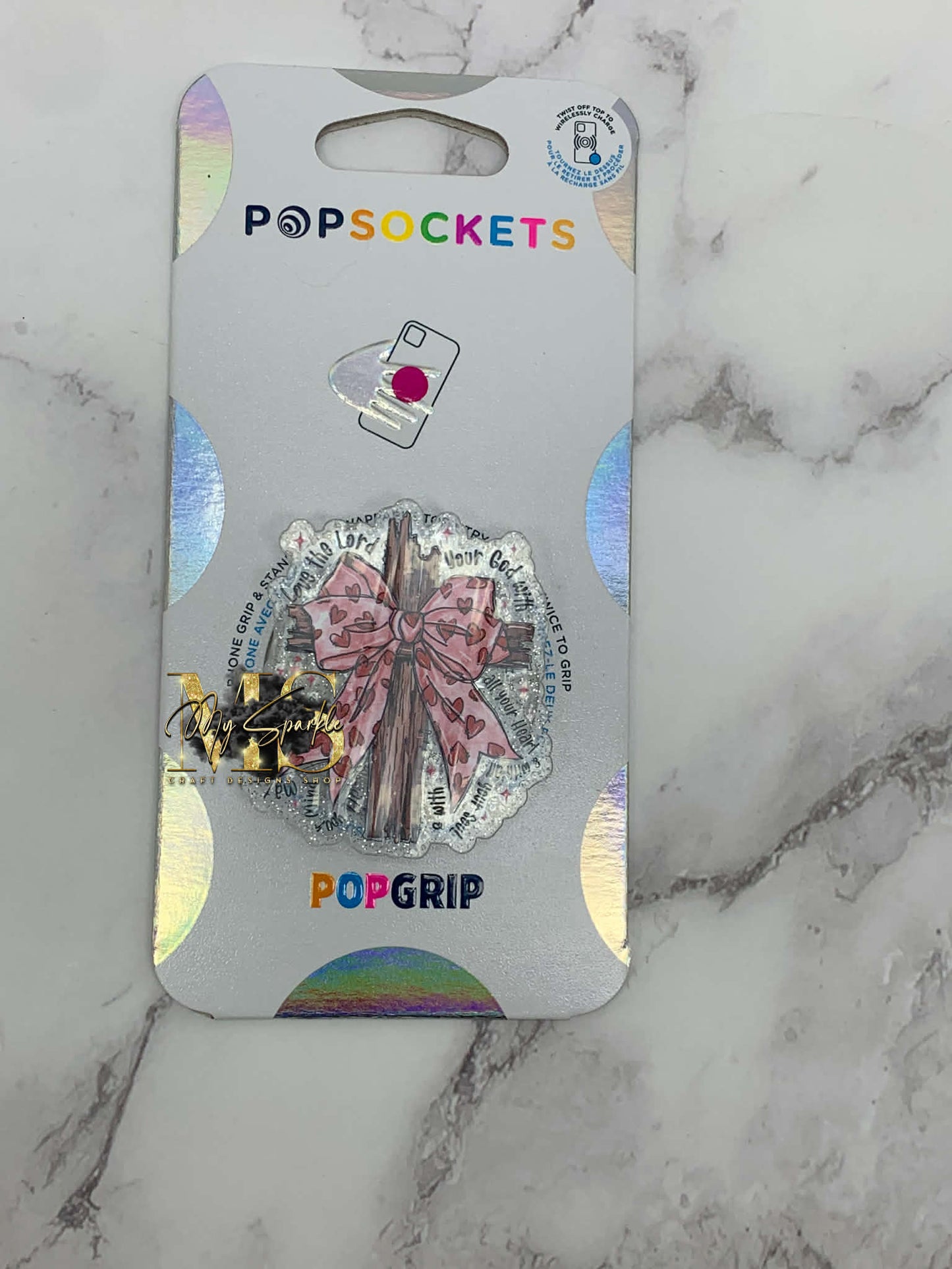 Coquette Valentine Jesus, Valentine Bow Bible Verse Pop Grip