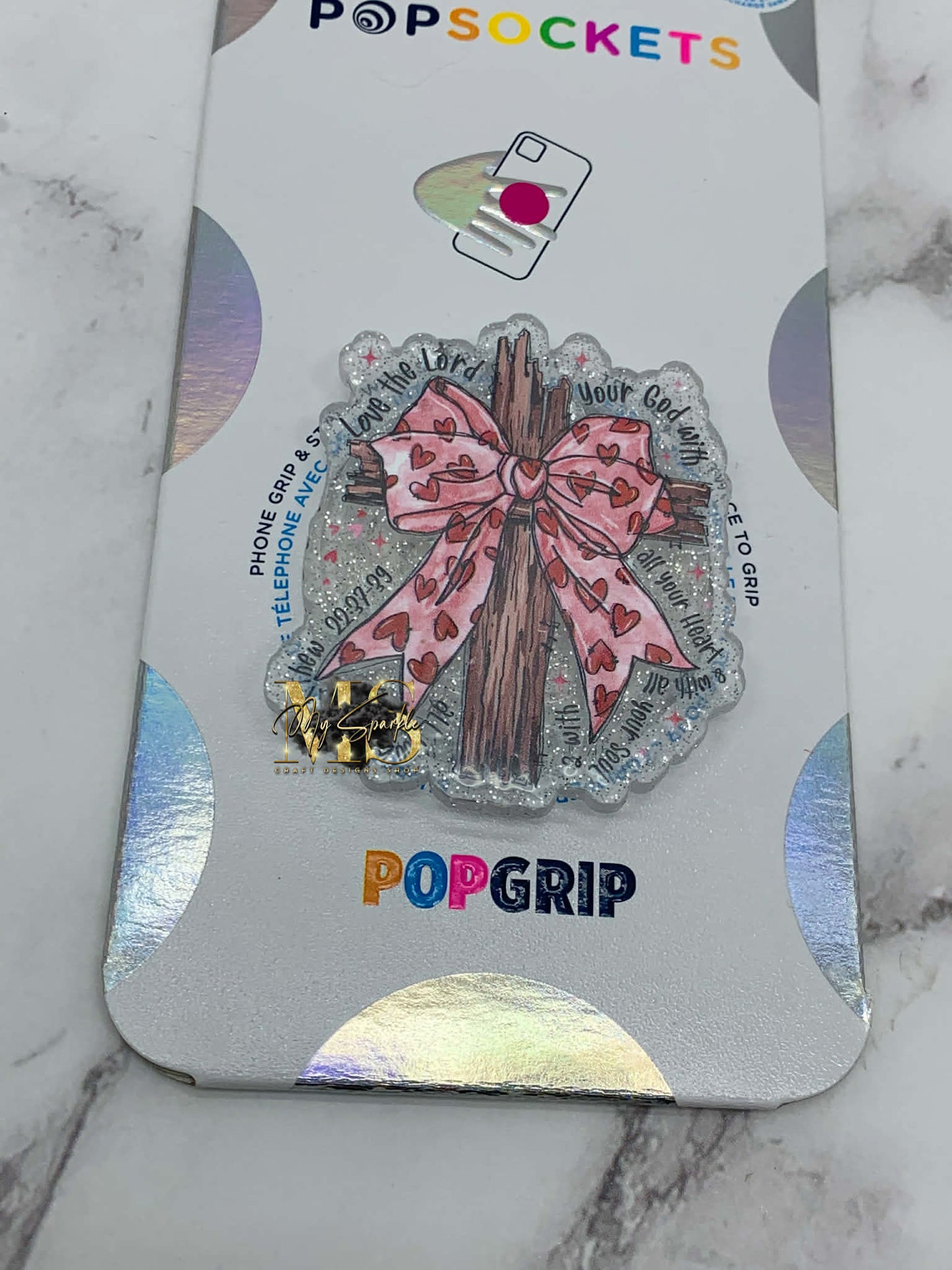 Coquette Valentine Jesus, Valentine Bow Bible Verse Pop Grip