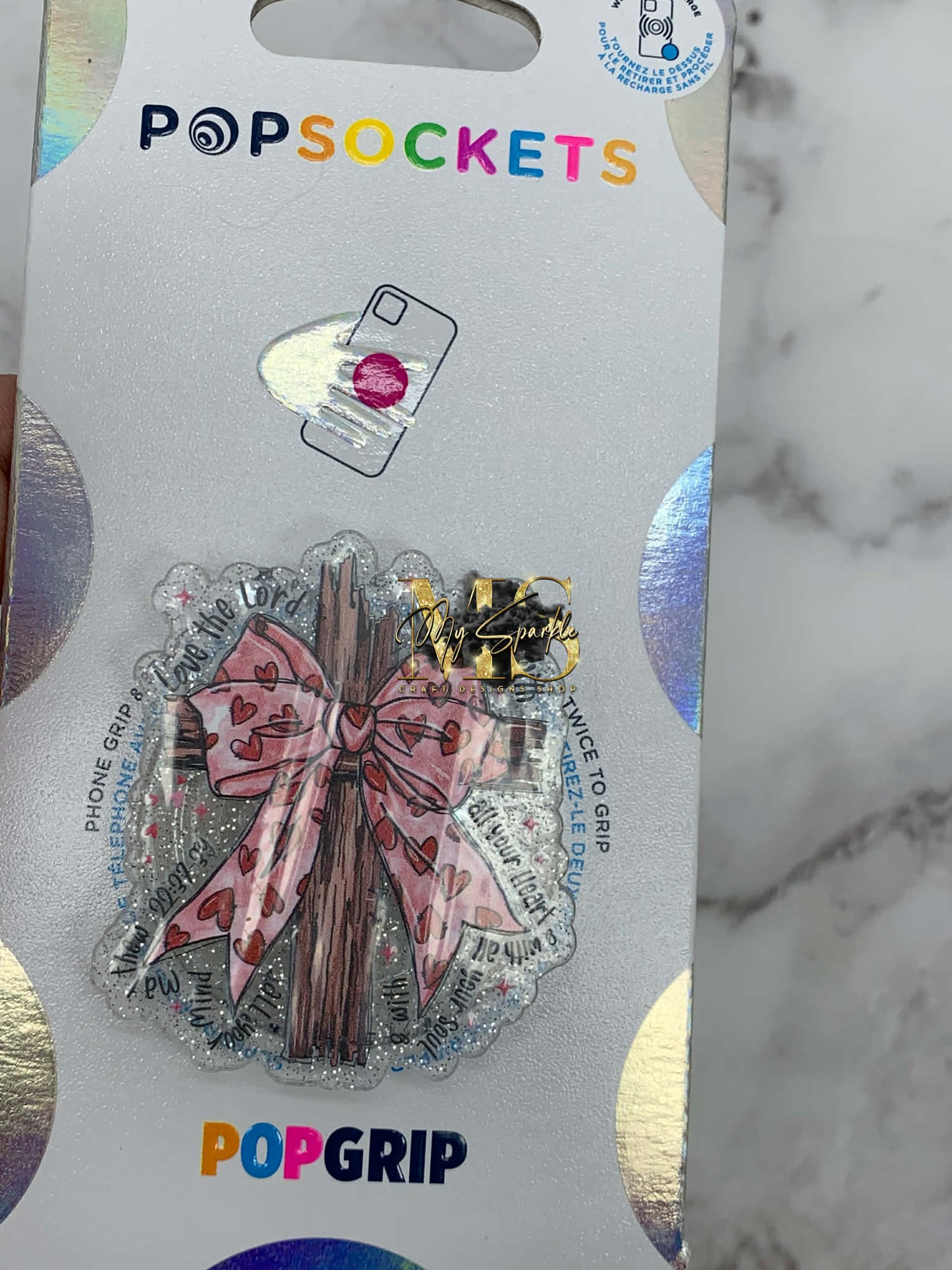 Coquette Valentine Jesus, Valentine Bow Bible Verse Pop Grip