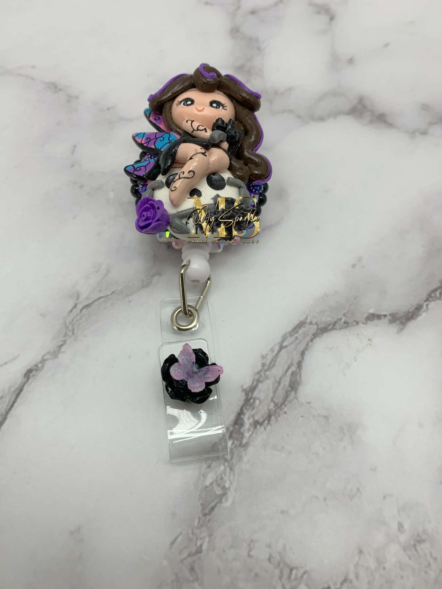 Day Of The Dead Fairy Clay Badge Reel