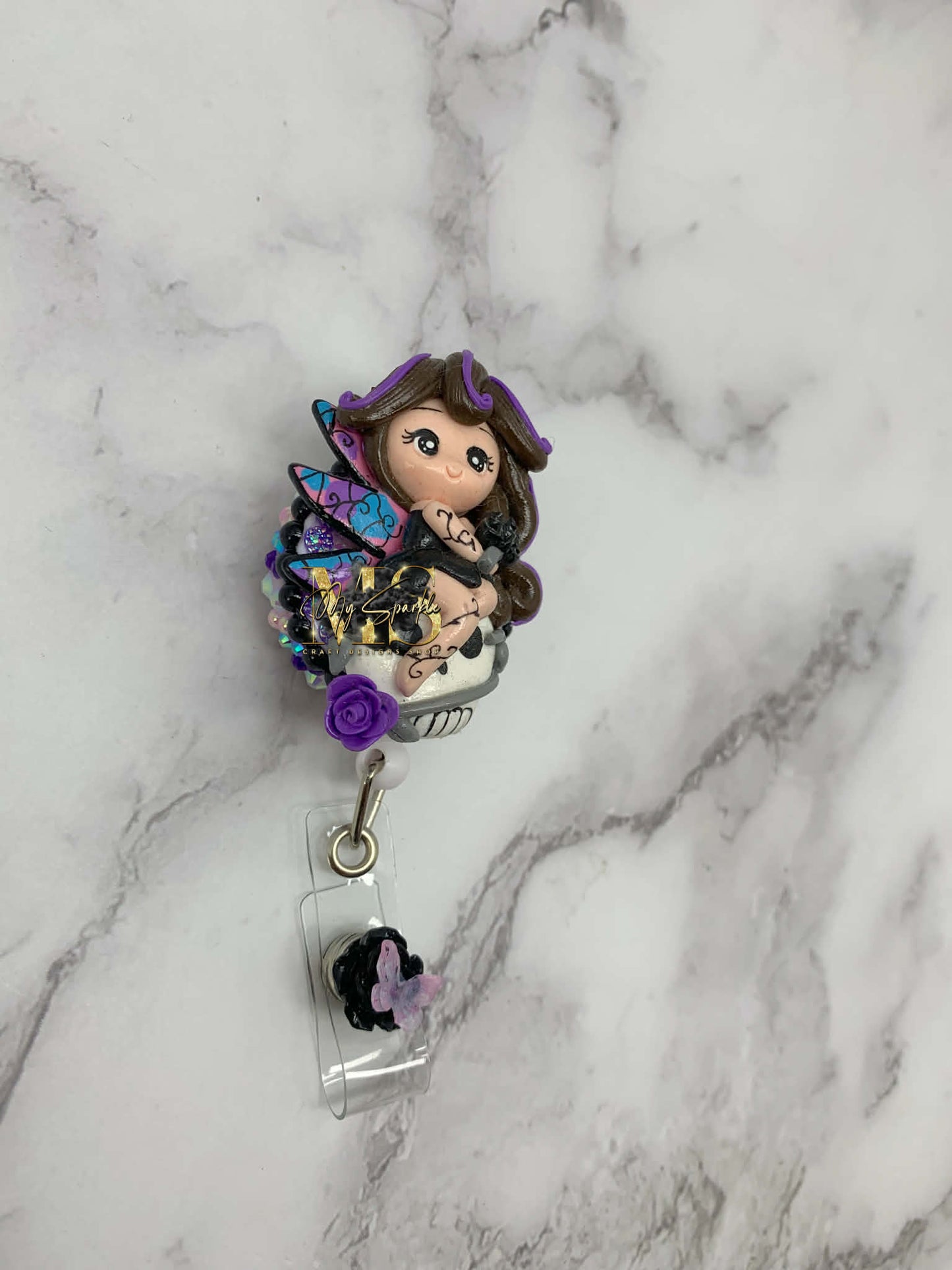 Day Of The Dead Fairy Clay Badge Reel