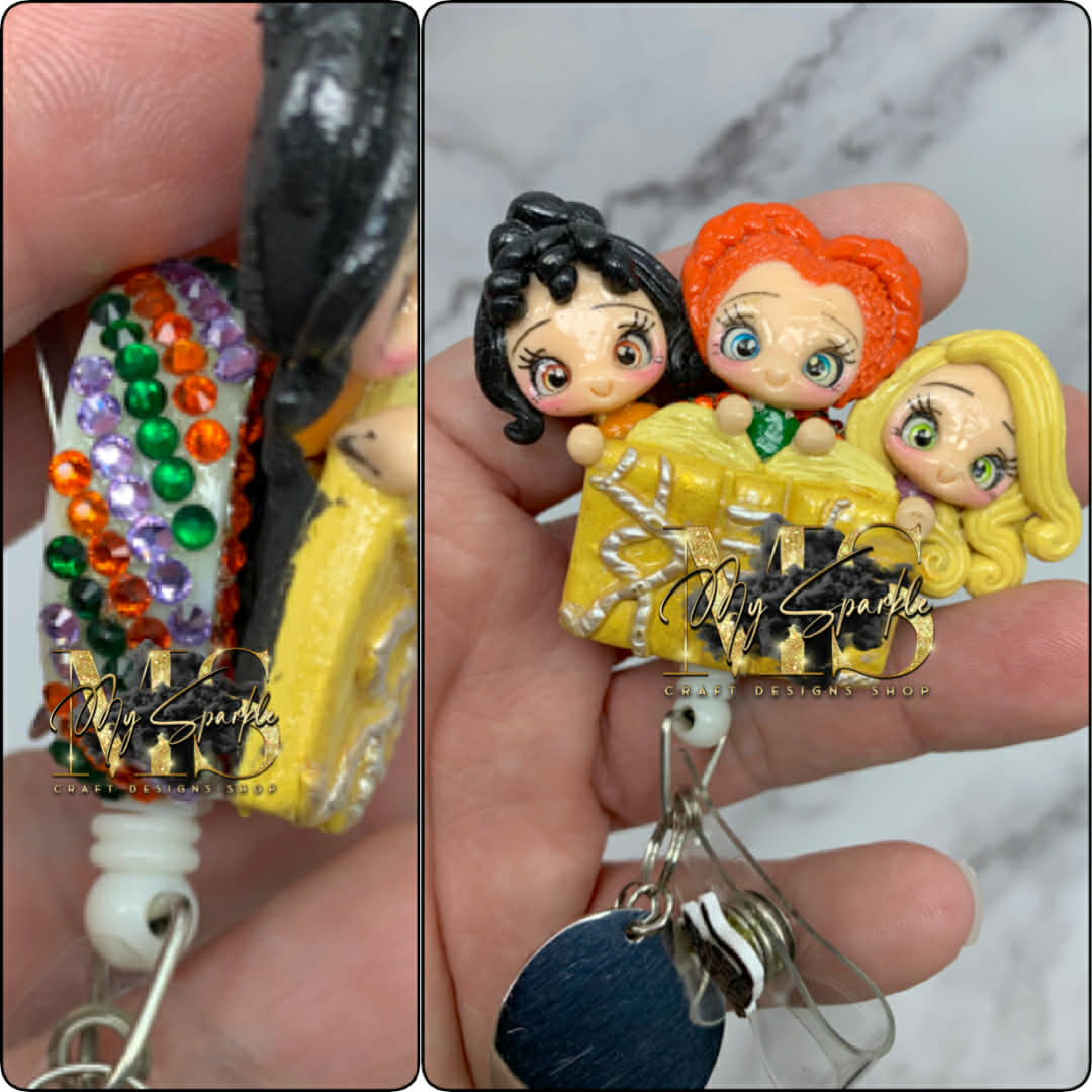 Witch Sister Hocus Clay Badge Reel