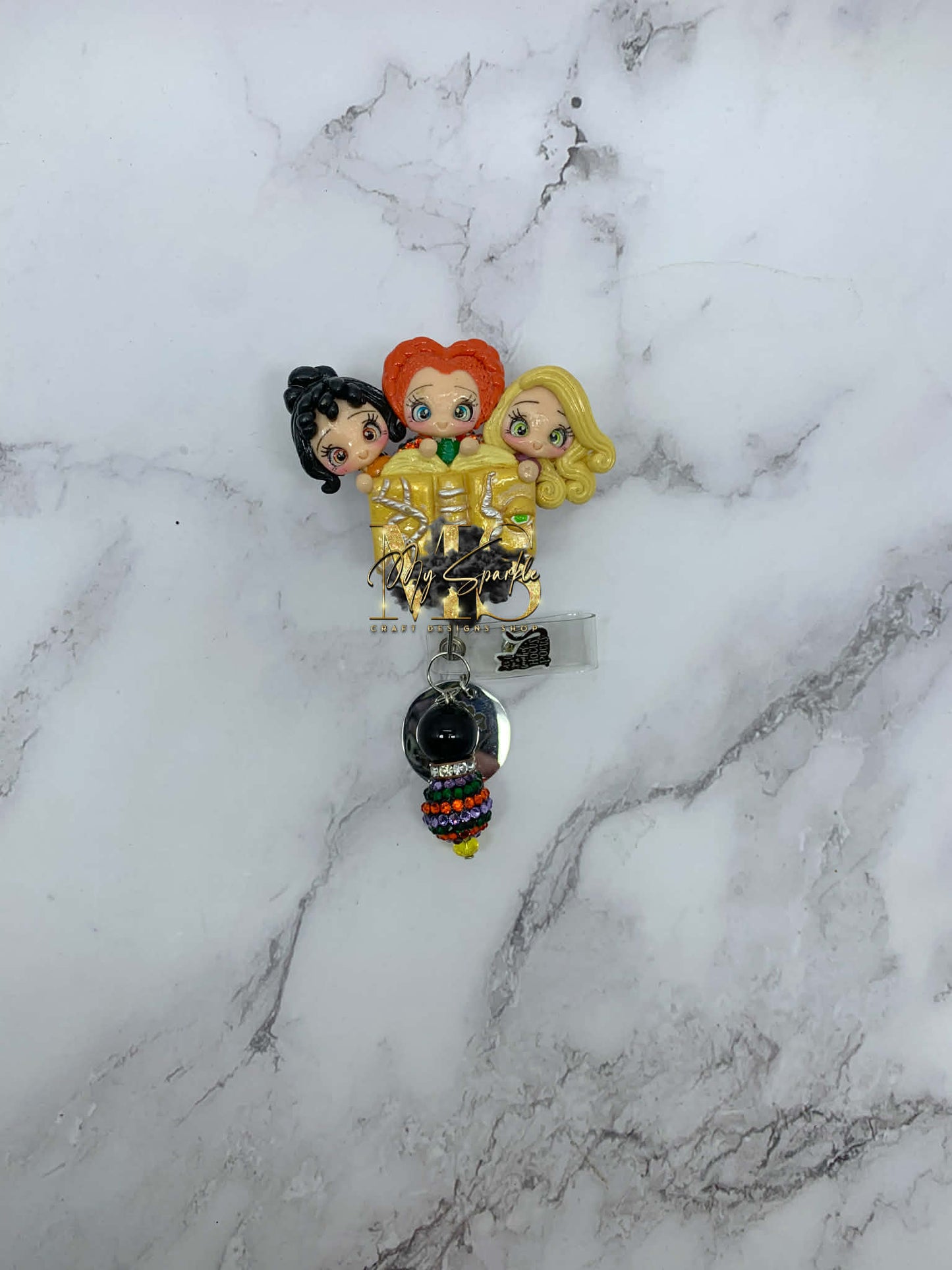 Witch Sister Hocus Clay Badge Reel