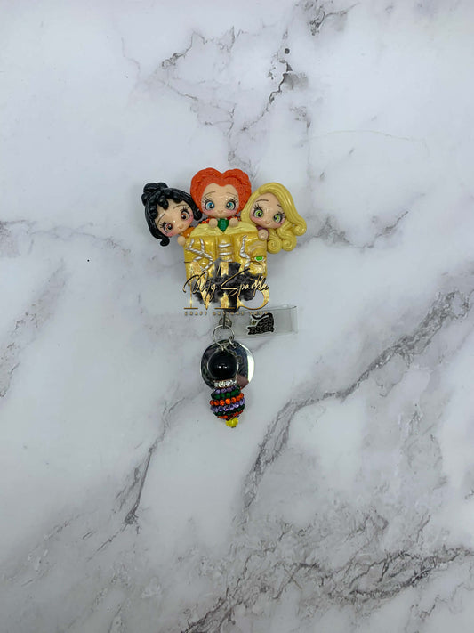 Witch Sister Hocus Clay Badge Reel