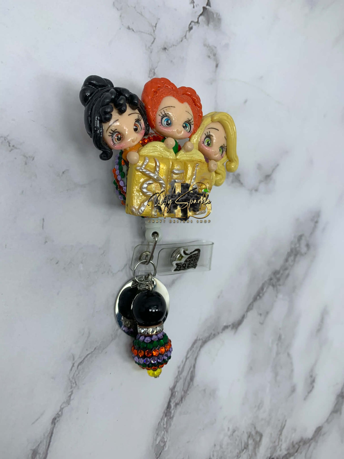 Witch Sister Hocus Clay Badge Reel