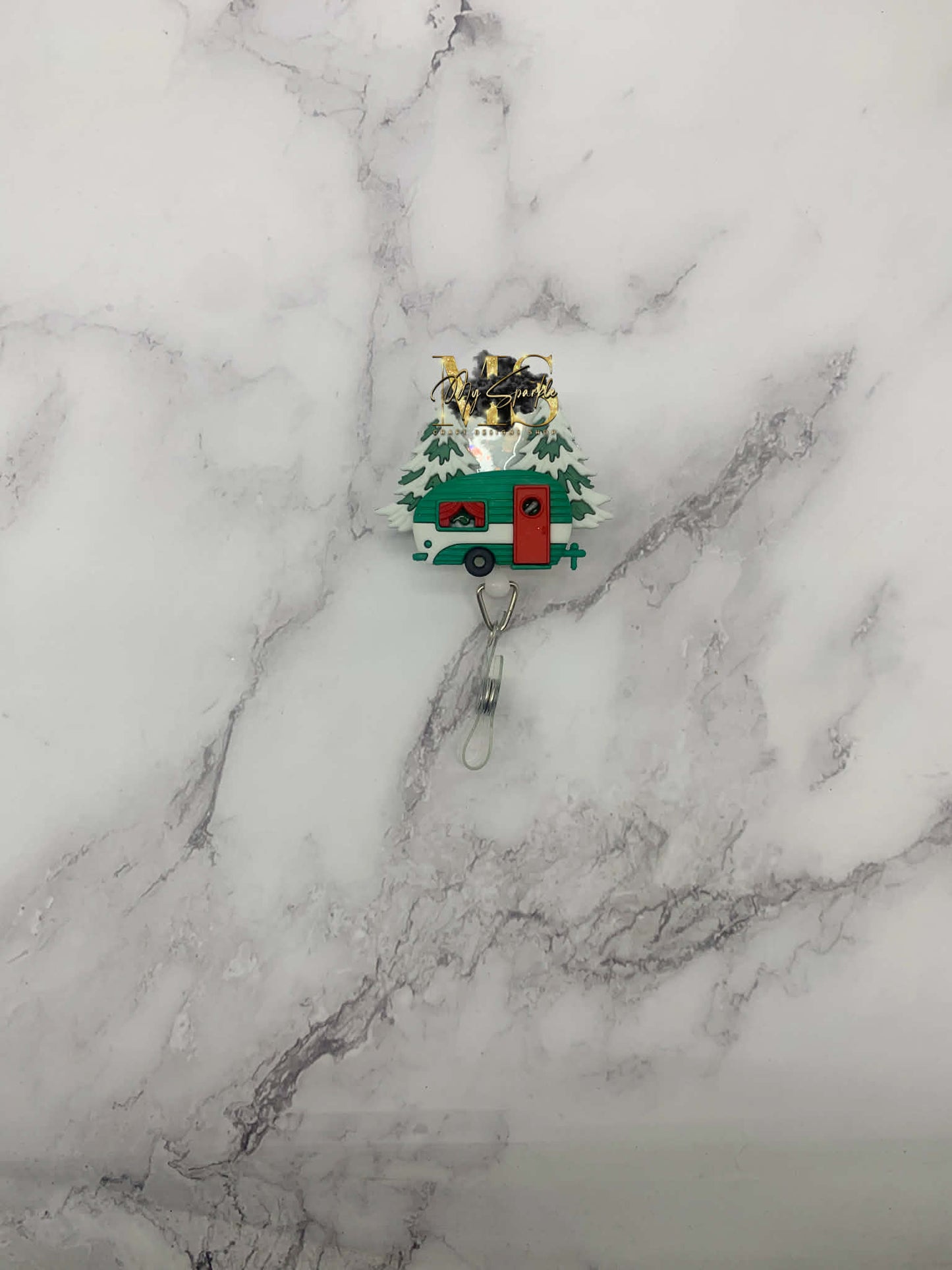 Christmas Camper Badge Reel