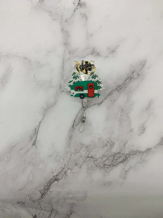 Christmas Camper Badge Reel