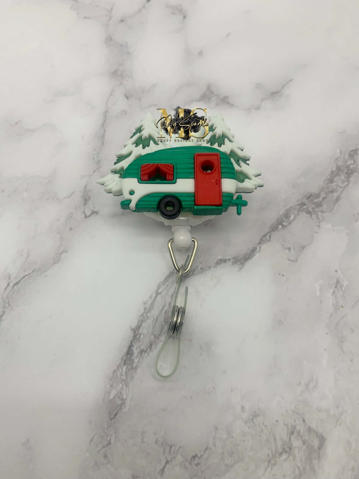 Christmas Camper Badge Reel