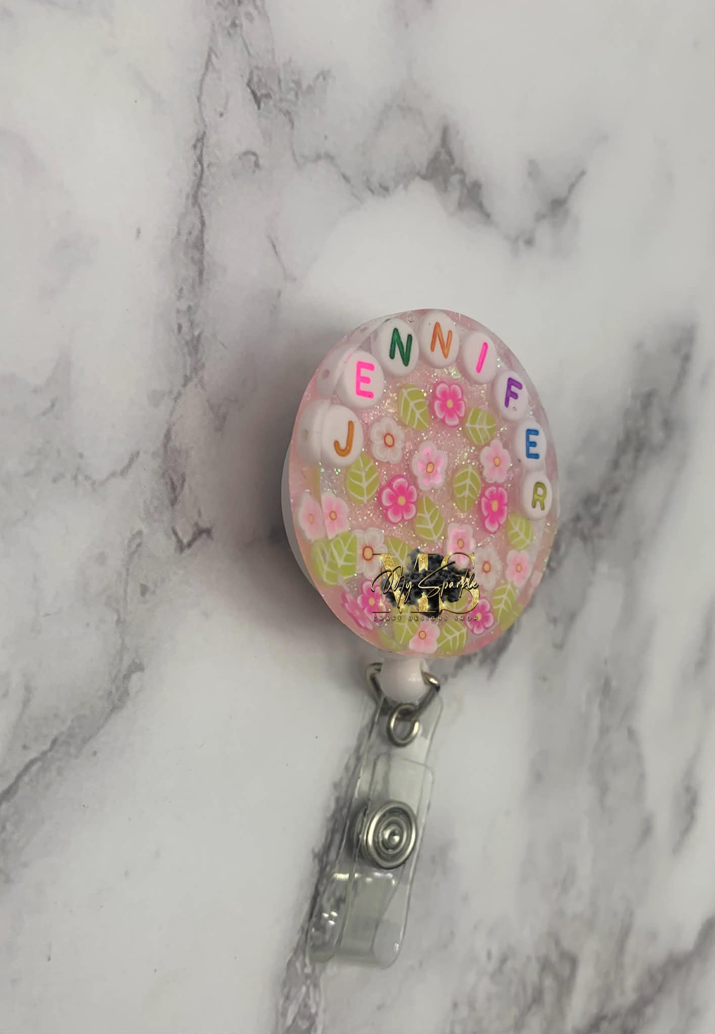 Personalized Name Resin Badge Reel