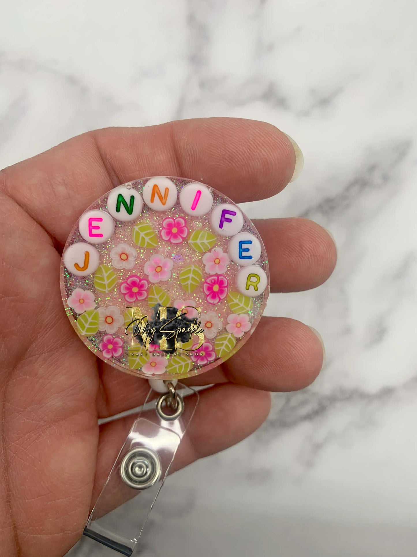 Personalized Name Resin Badge Reel