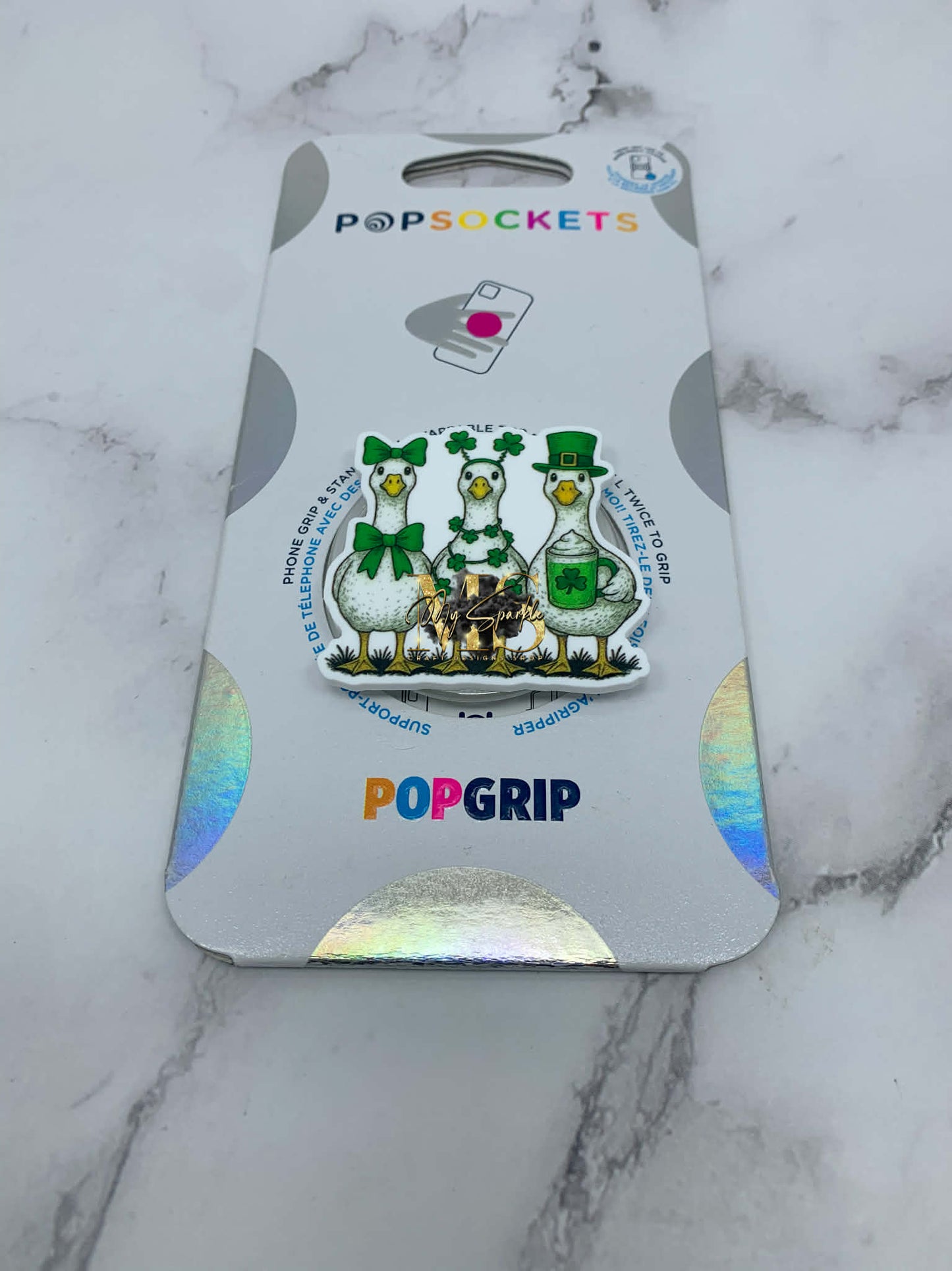 St Patricks Day Silly Goose Pop Grip