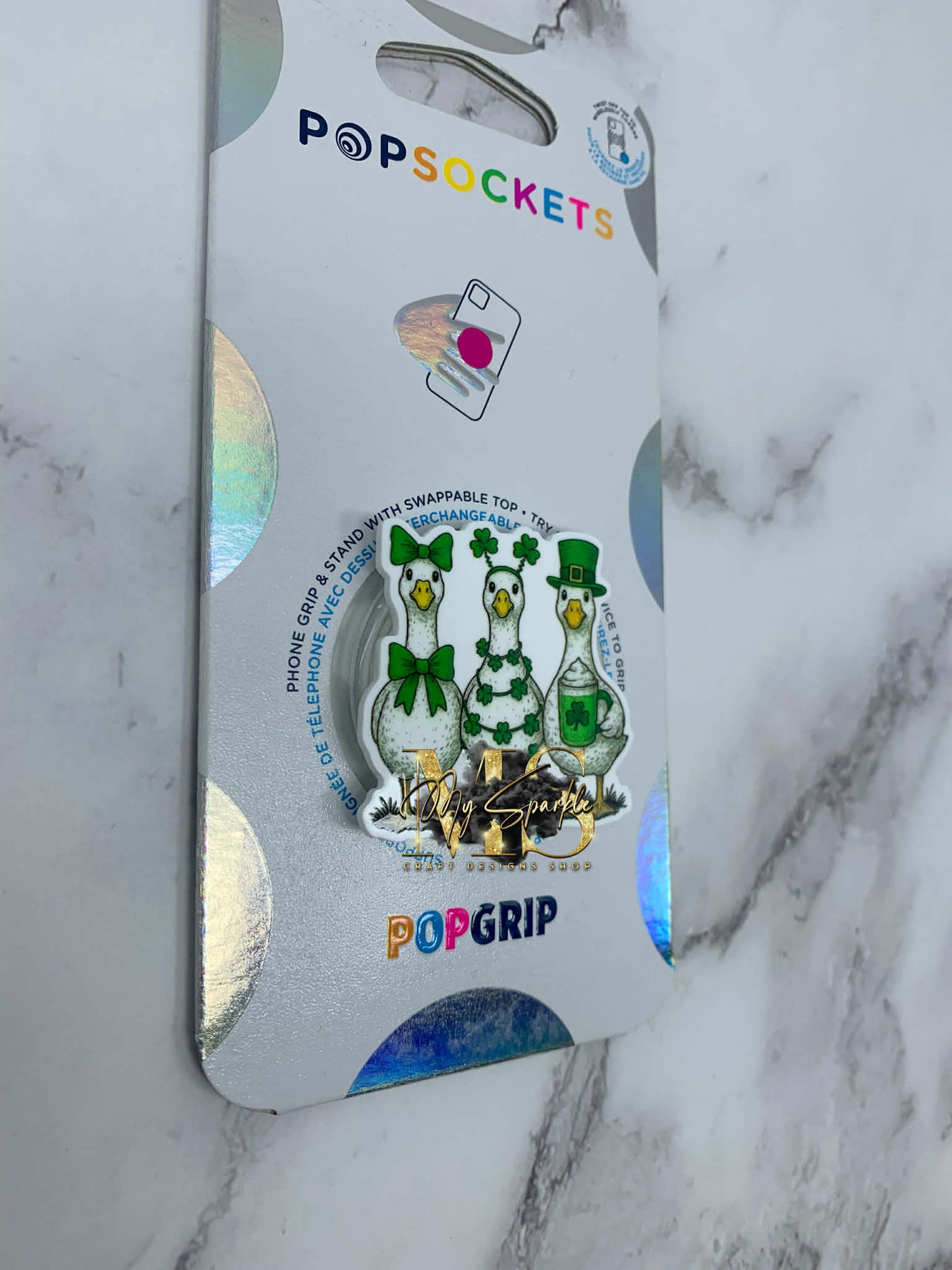 St Patricks Day Silly Goose Pop Grip