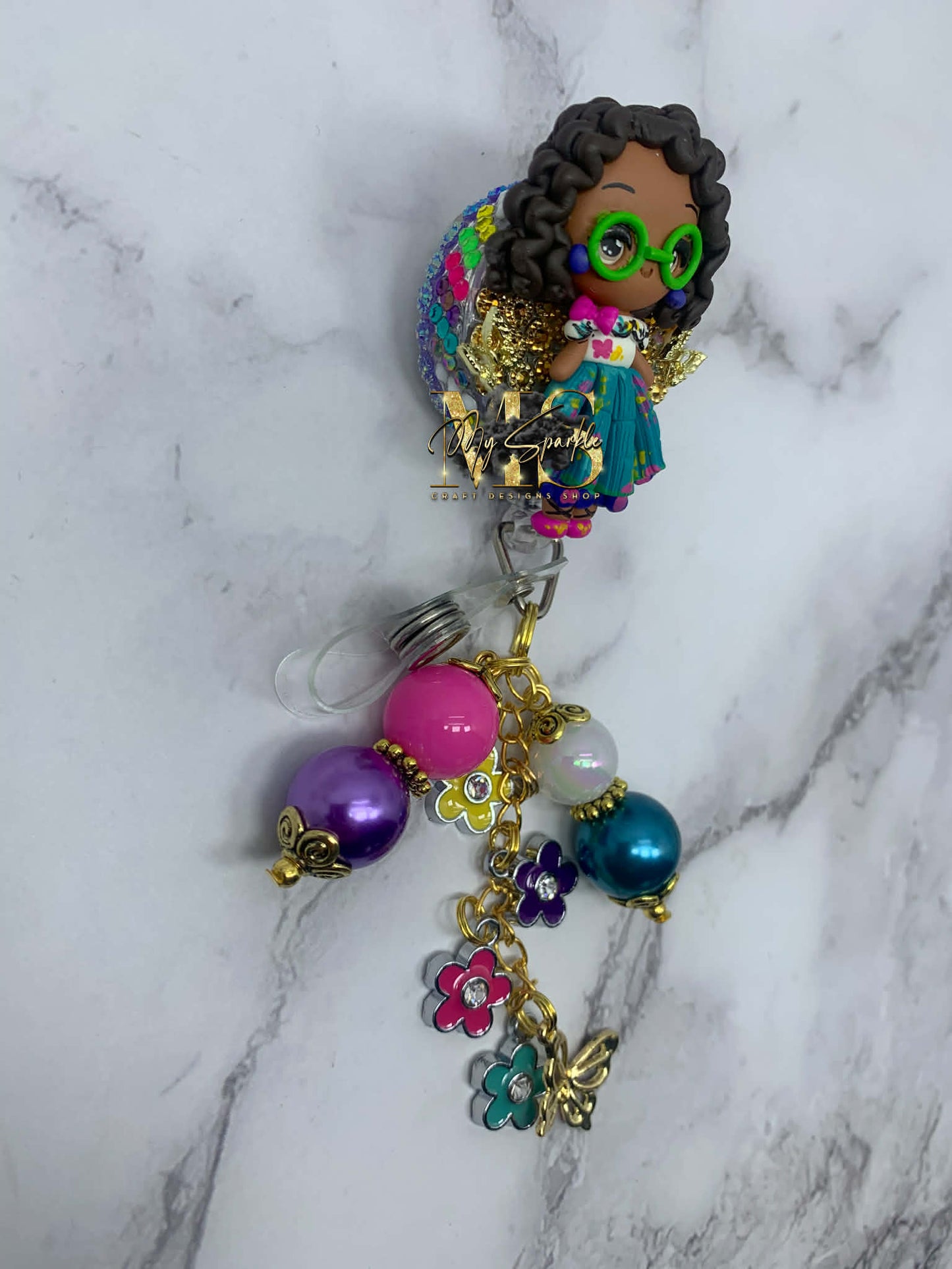 Colombian Girl Clay Badge Reel