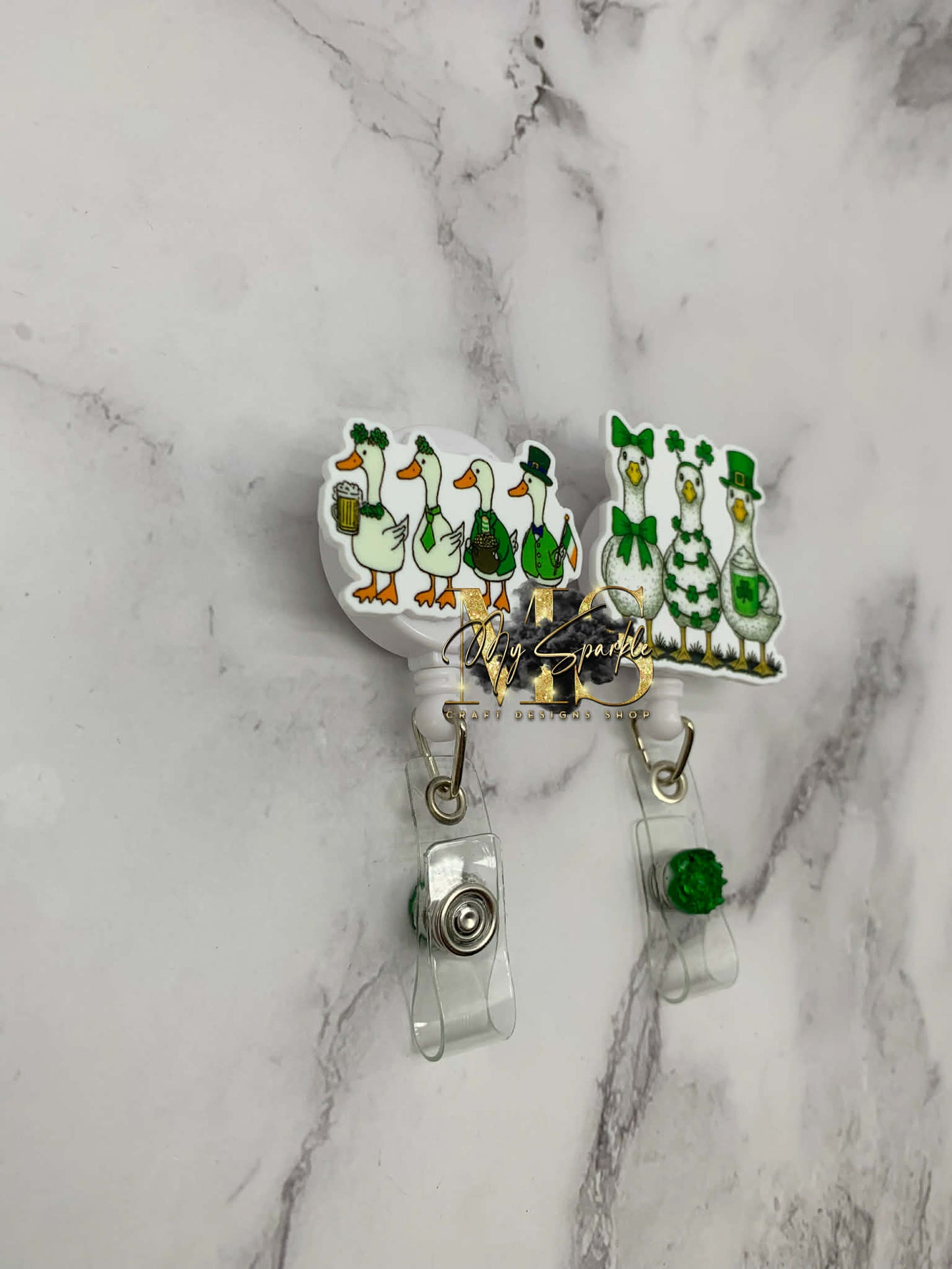 St. Patrick’s Day Lucky Geese Badge Reel