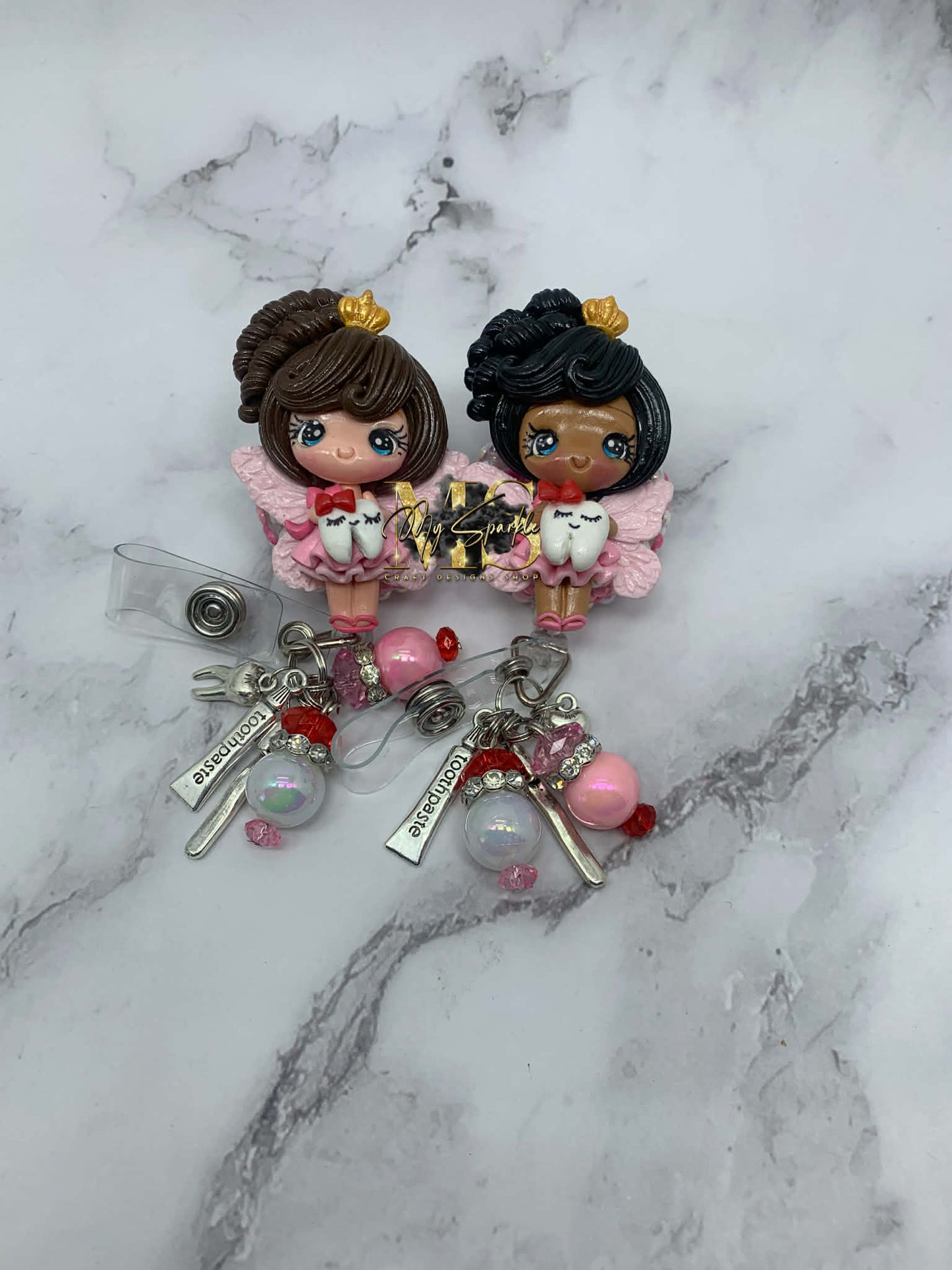 Tooth Fairy Clay Badge Reel