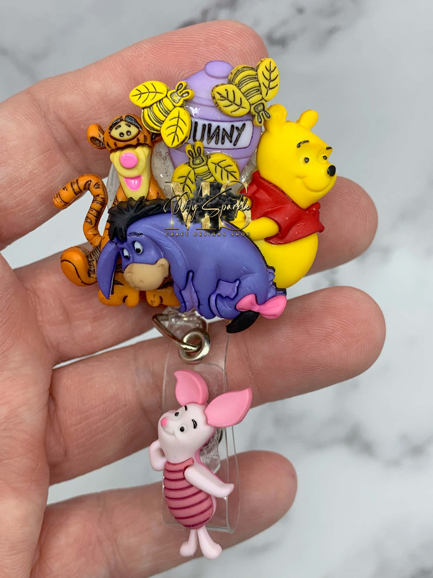 Pooh W/ Friends Badge Reel