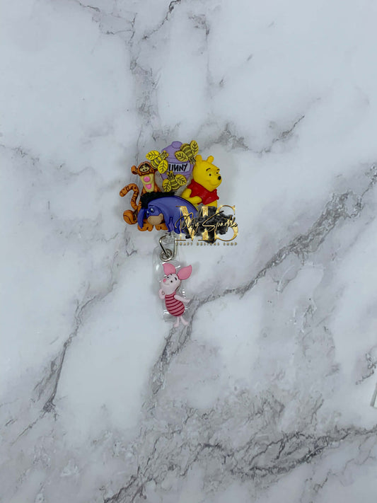 Pooh W/ Friends Badge Reel