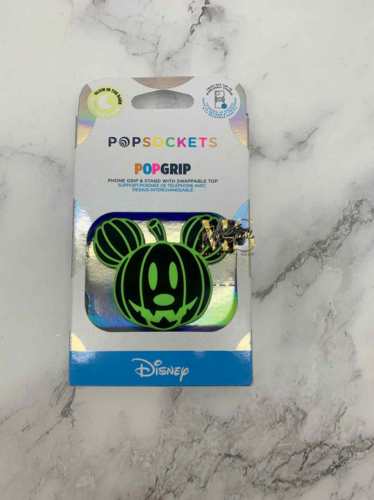 Halloween Mickey Pumpkin Pop Grip -Glow in the Dark