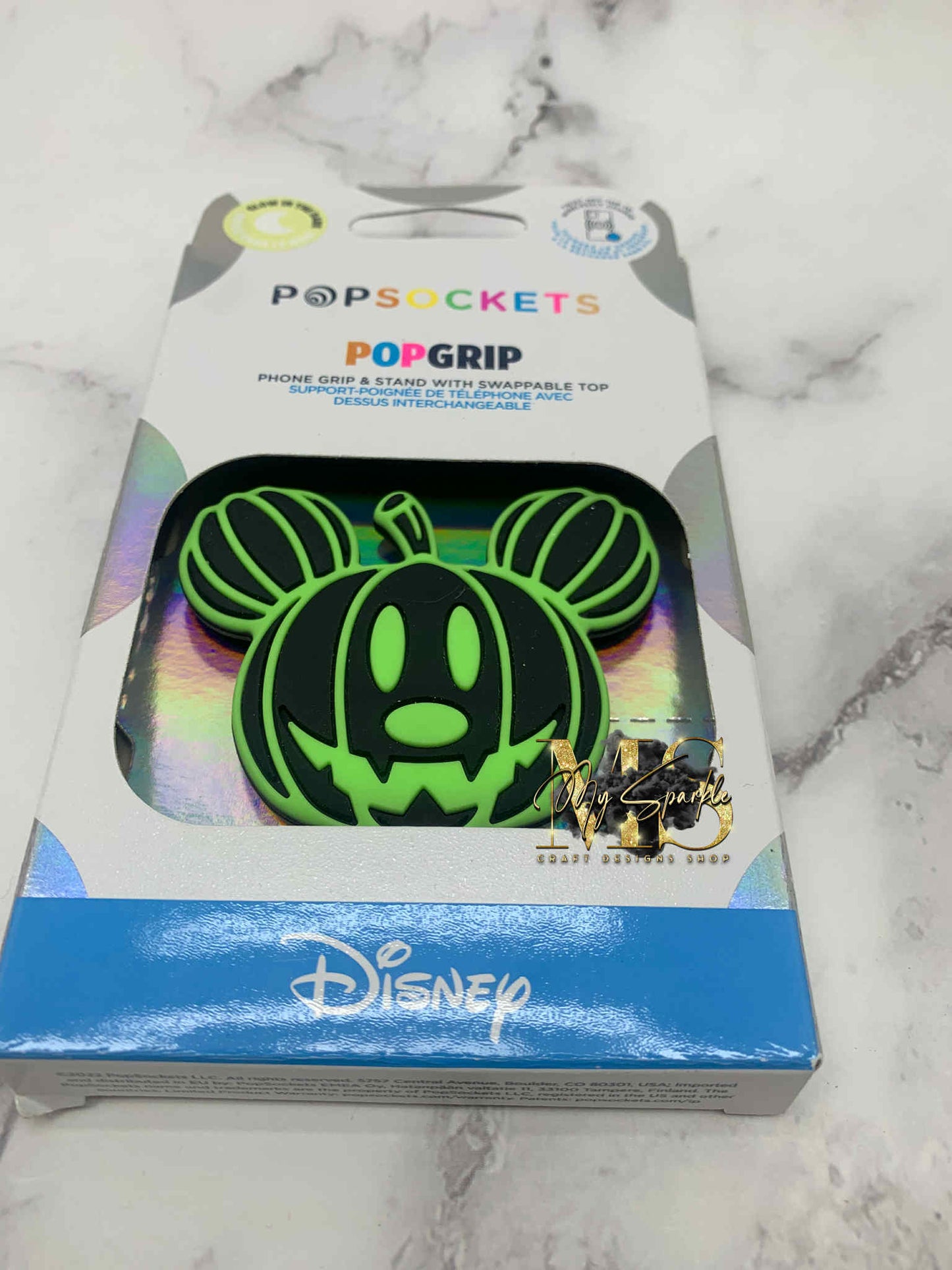 Halloween Mickey Pumpkin Pop Grip -Glow in the Dark