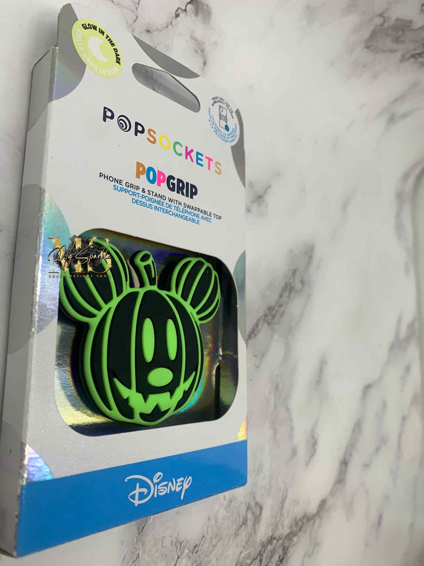 Halloween Mickey Pumpkin Pop Grip -Glow in the Dark