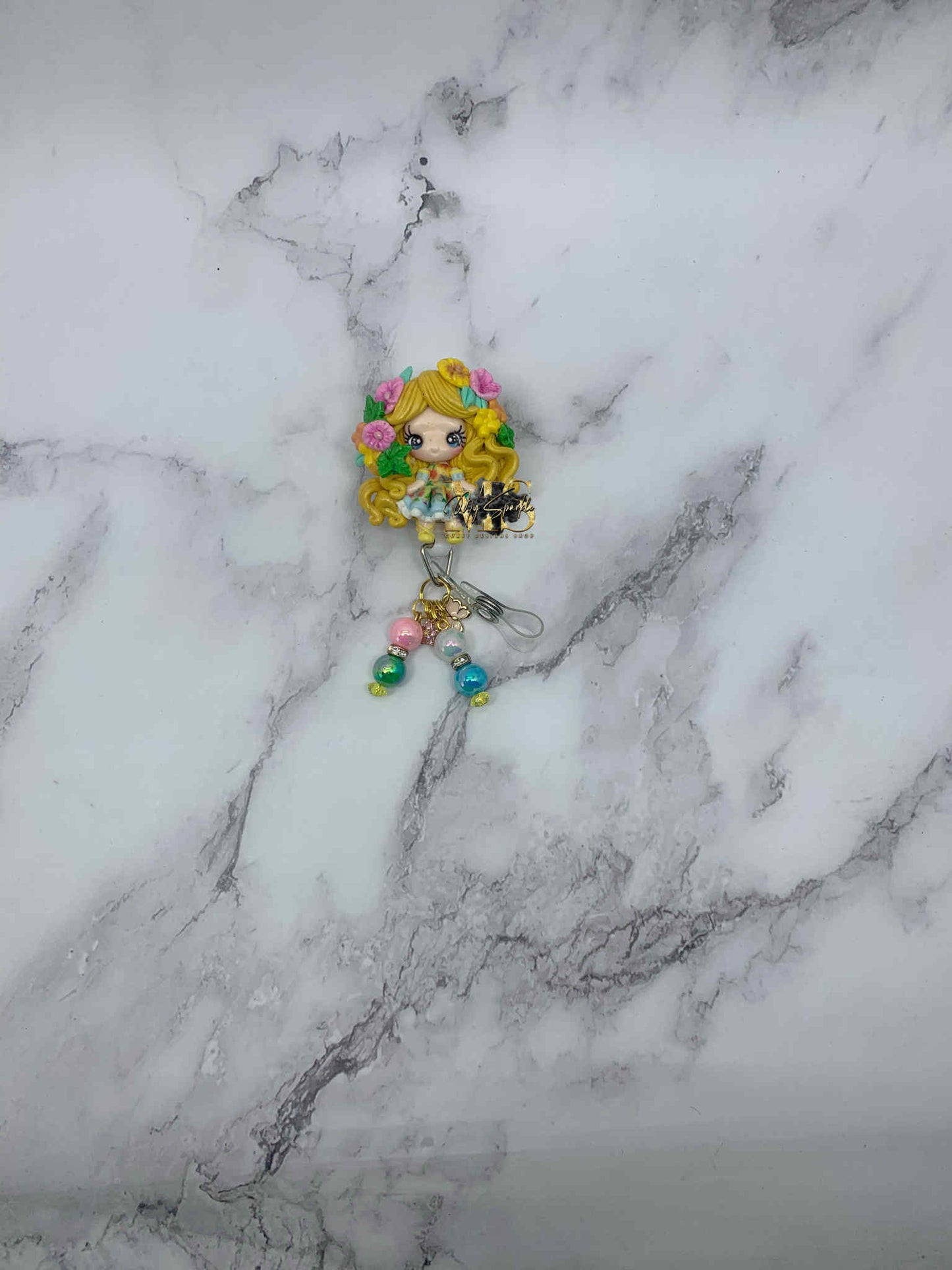 Flower Girl Clay Badge Reel